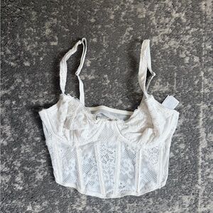 Gilly Hicks White Lace Bustier Bralette